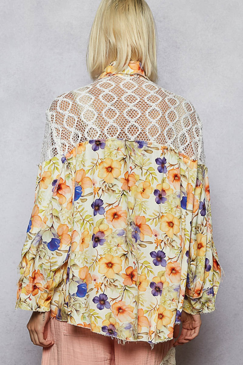 Floral and Lace Shacket