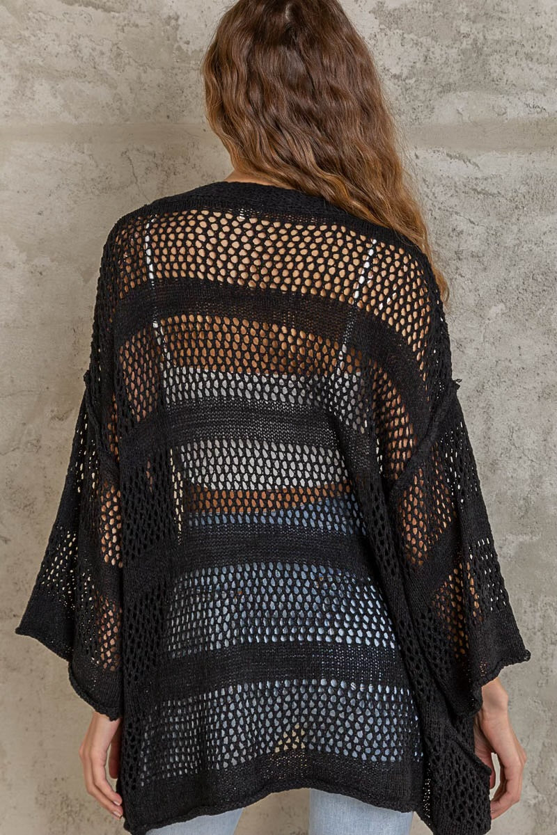 Black Mesh Cardigan