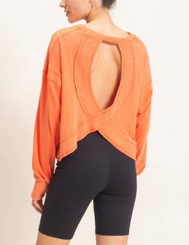 Orange Open Back Top
