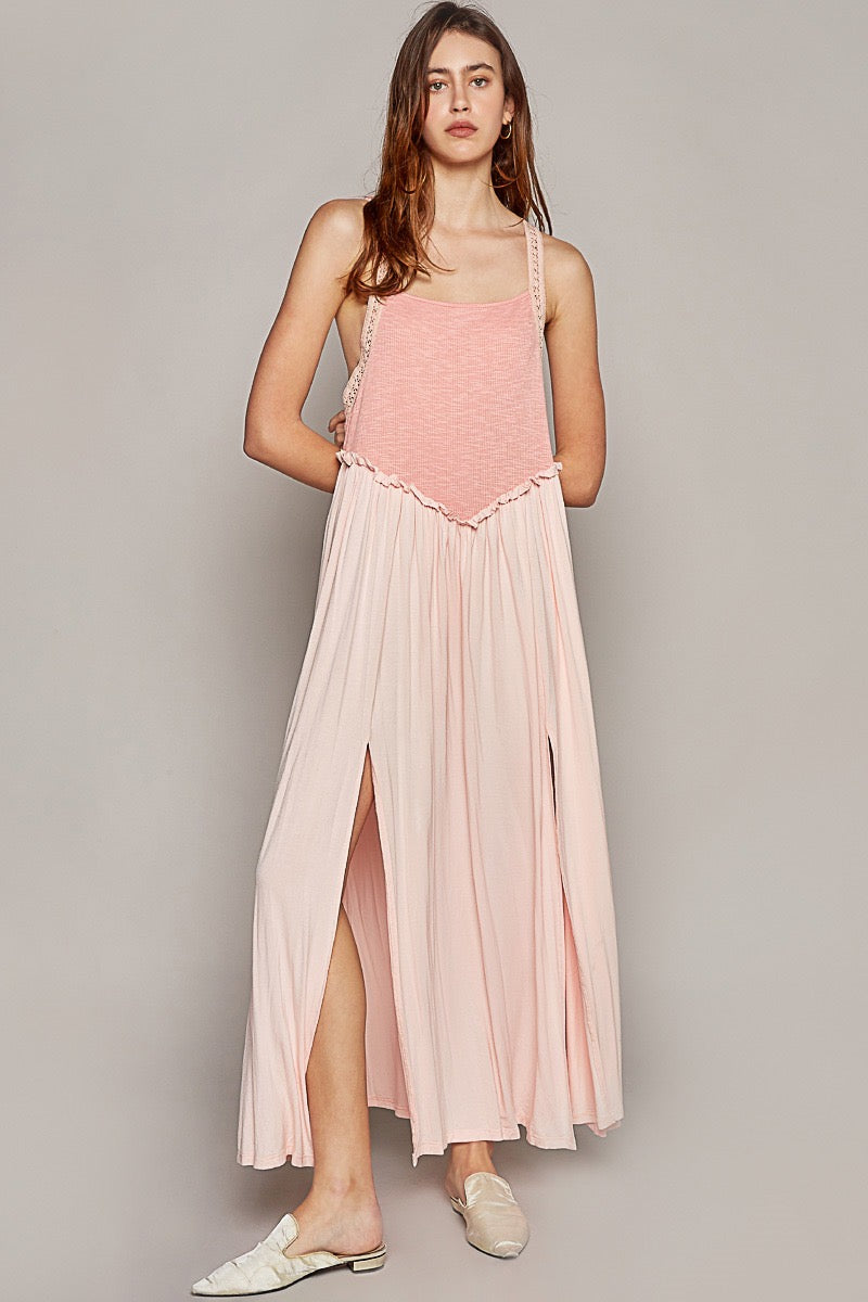 Pale Pink Sleeveless Maxi Dress