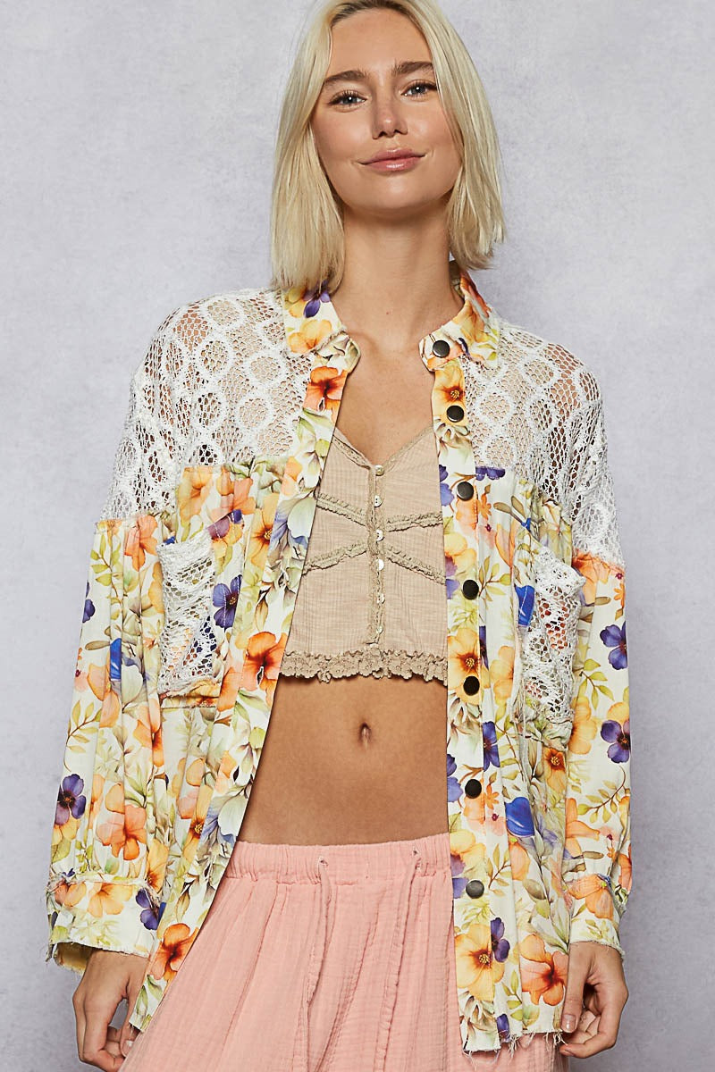 Floral and Lace Shacket