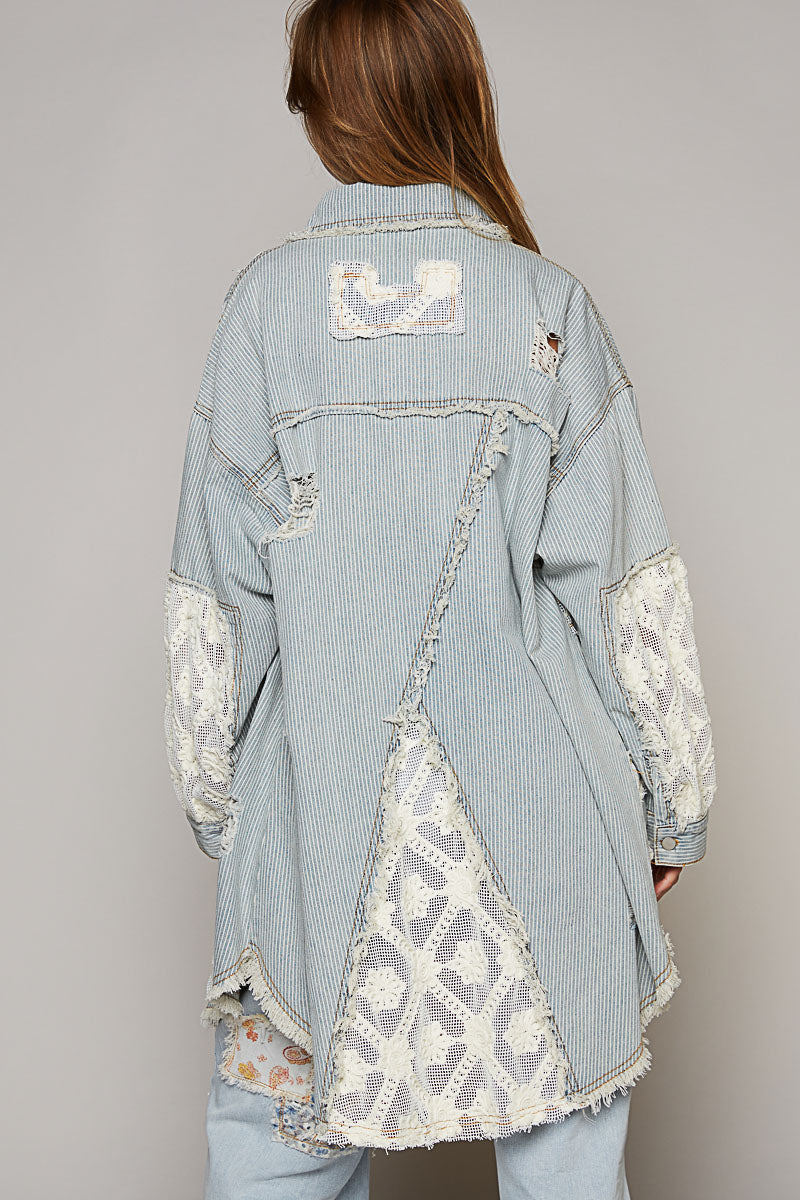 Stripe Denim Shacket