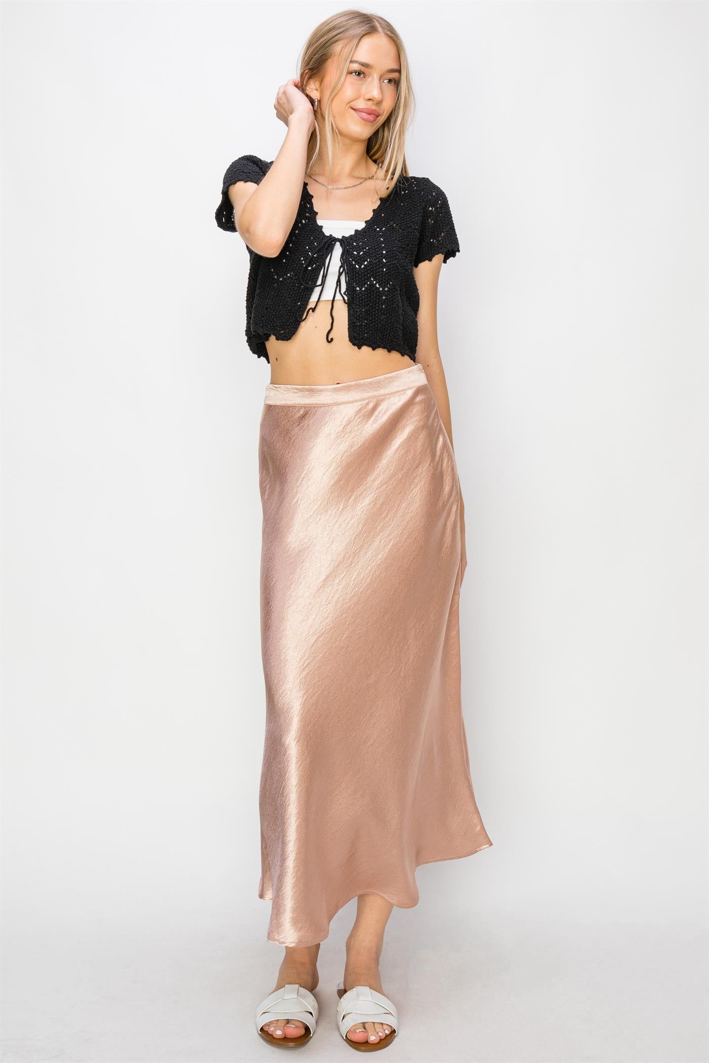 Satin Midi Skirt