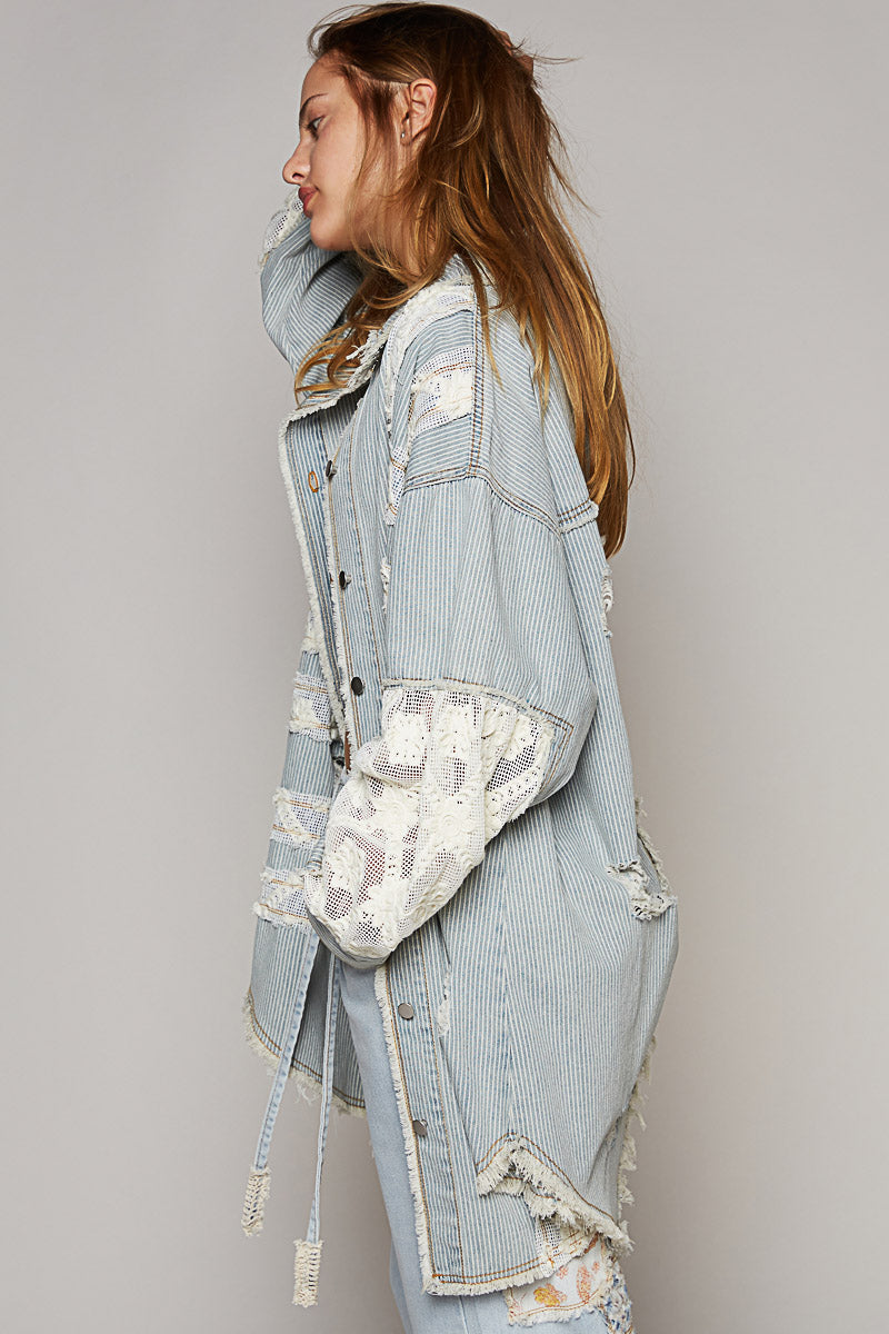 Stripe Denim Shacket