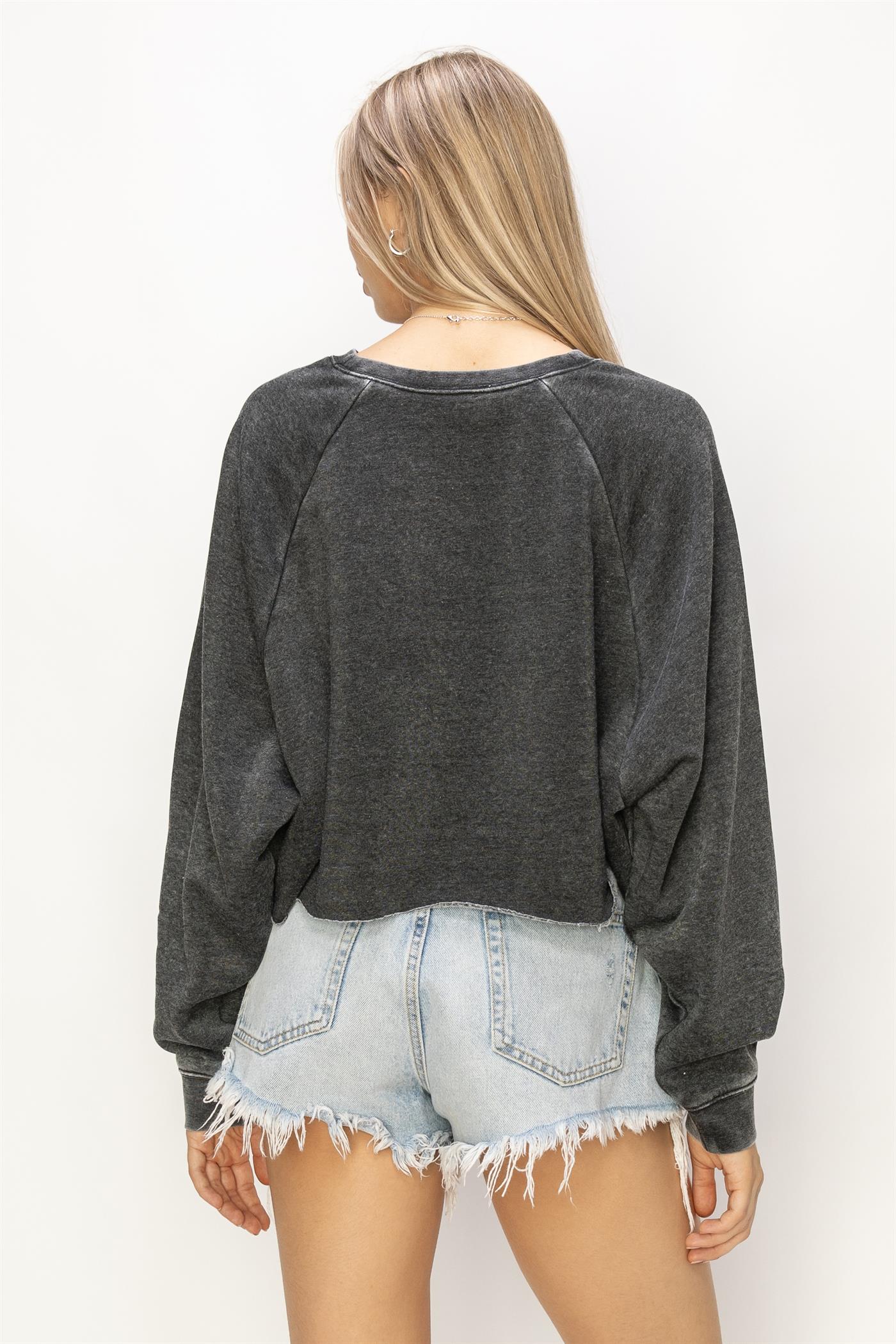 Cropped Black Crewneck