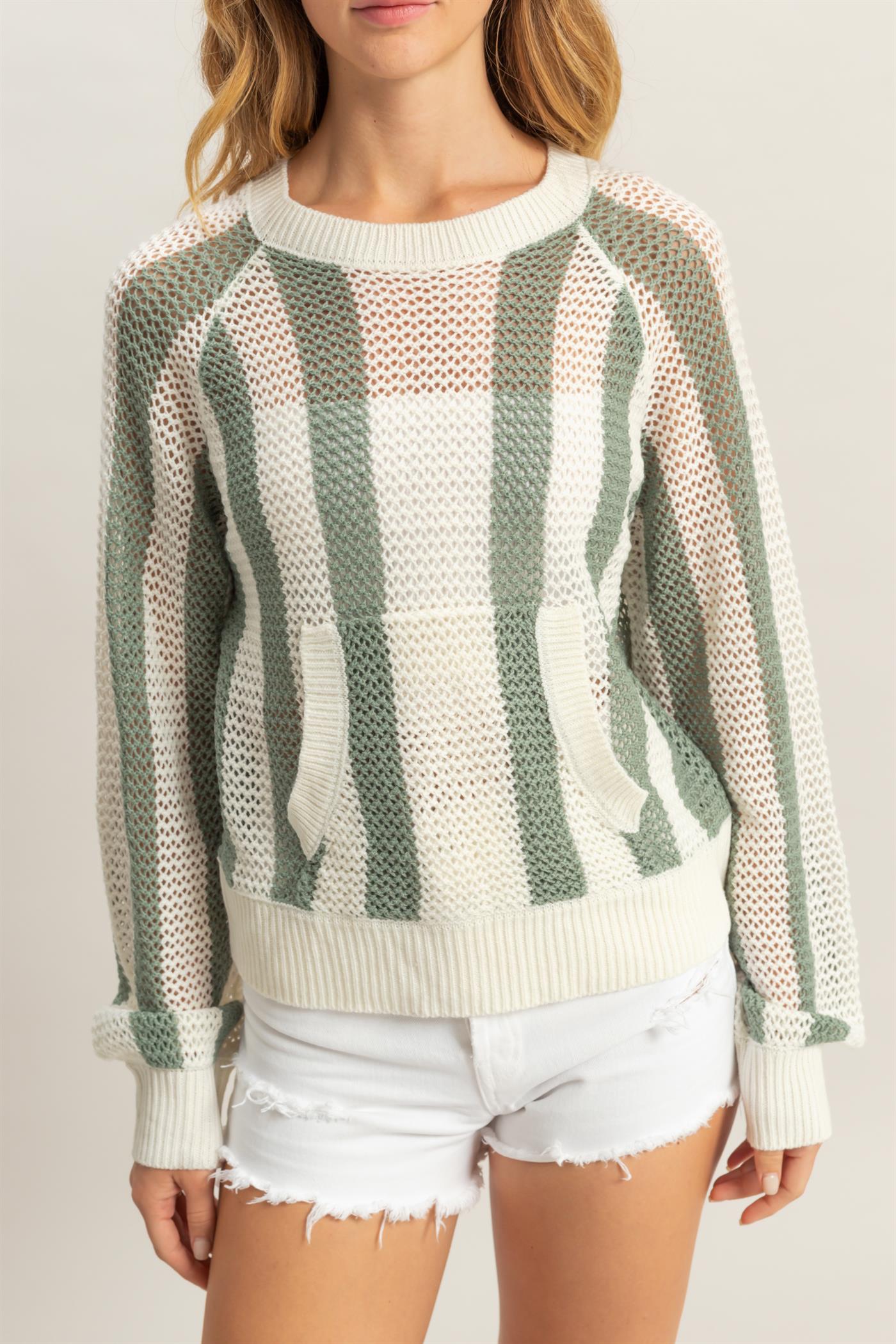 Sage Green & Cream Sweater