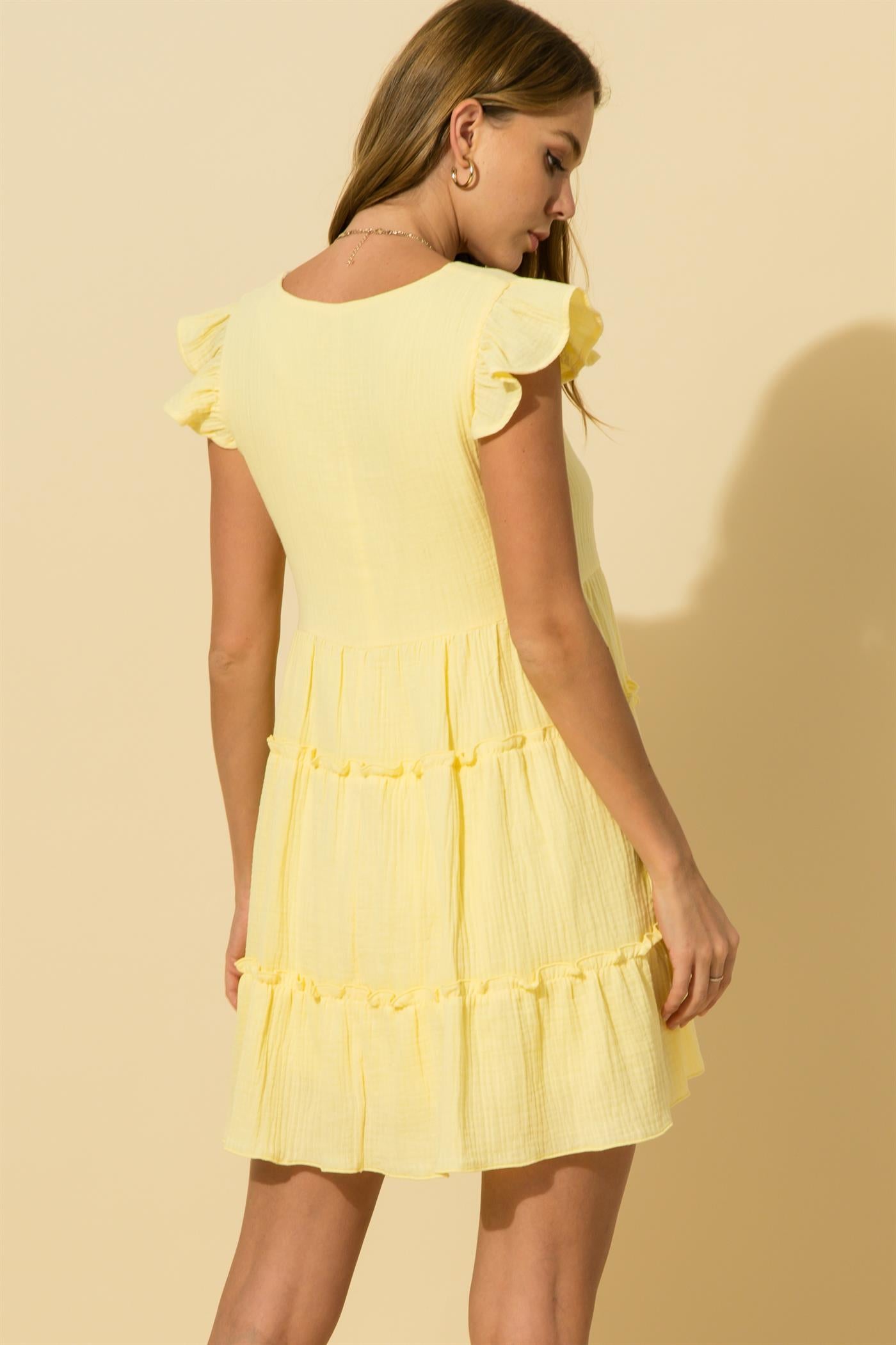 Yellow Tiered Dress