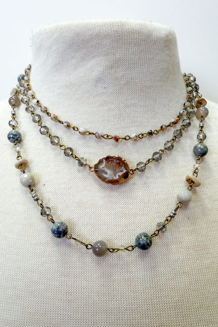 Florence Short Necklace - Grey