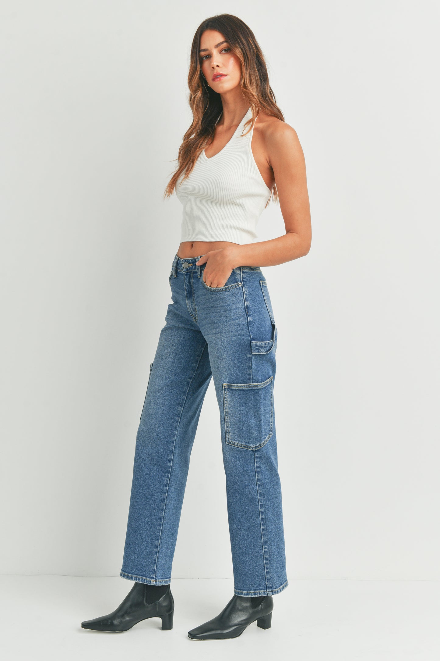 Cargo Straight Leg Jeans