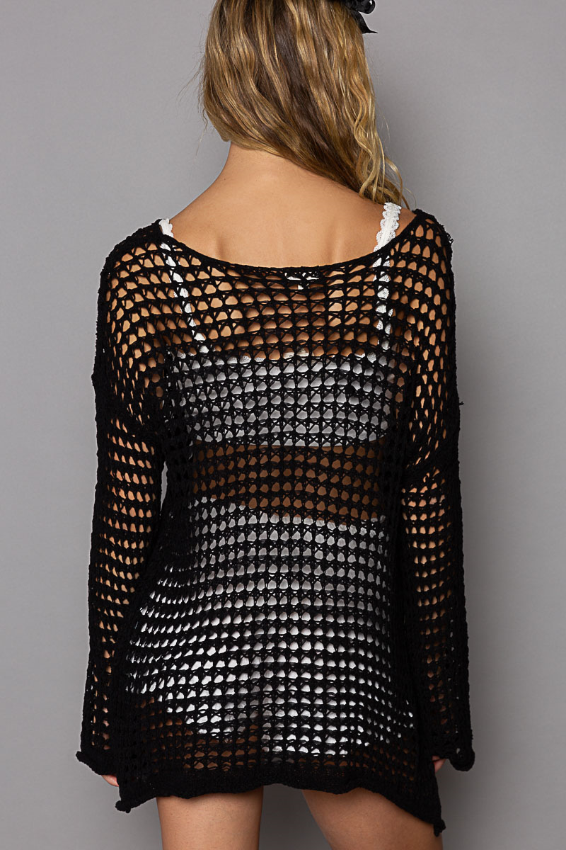 Black Mesh Sweater
