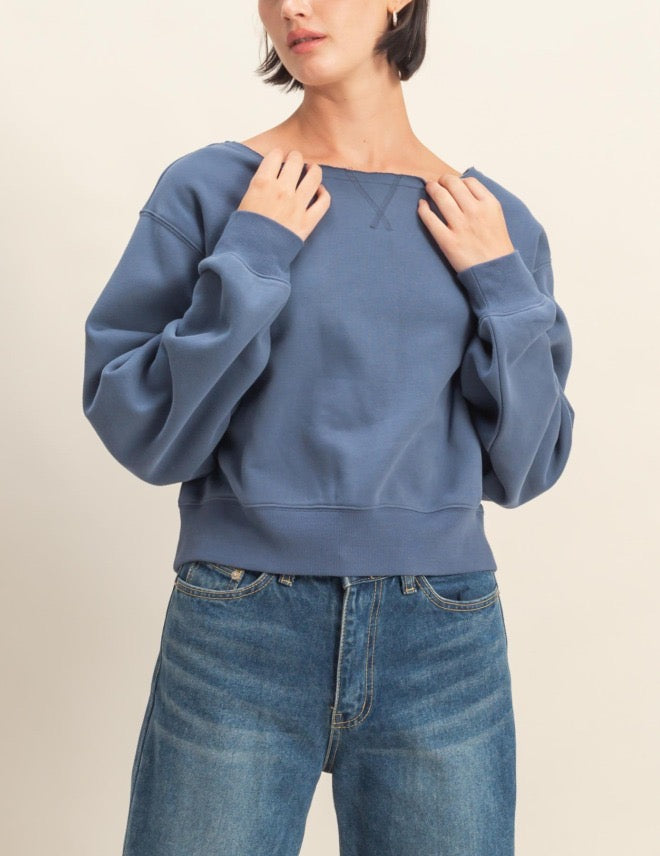 Dusty Navy Knit Top