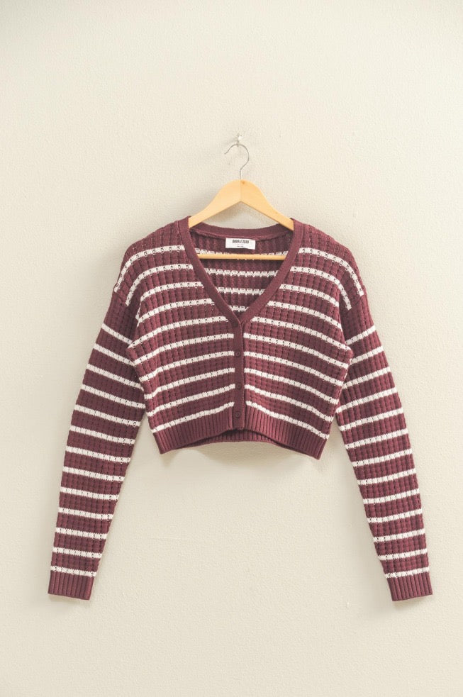 Dark Cherry/White Sweater