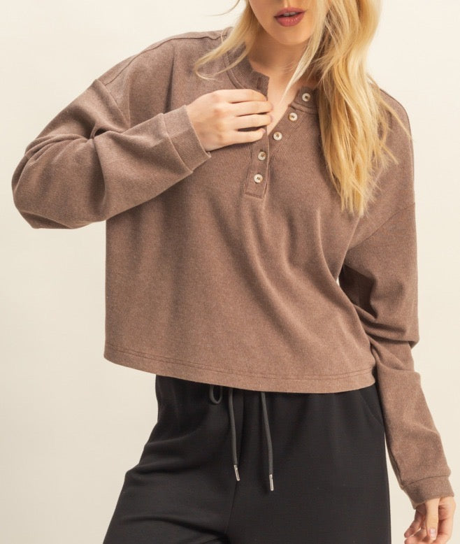 Brown Knit Top
