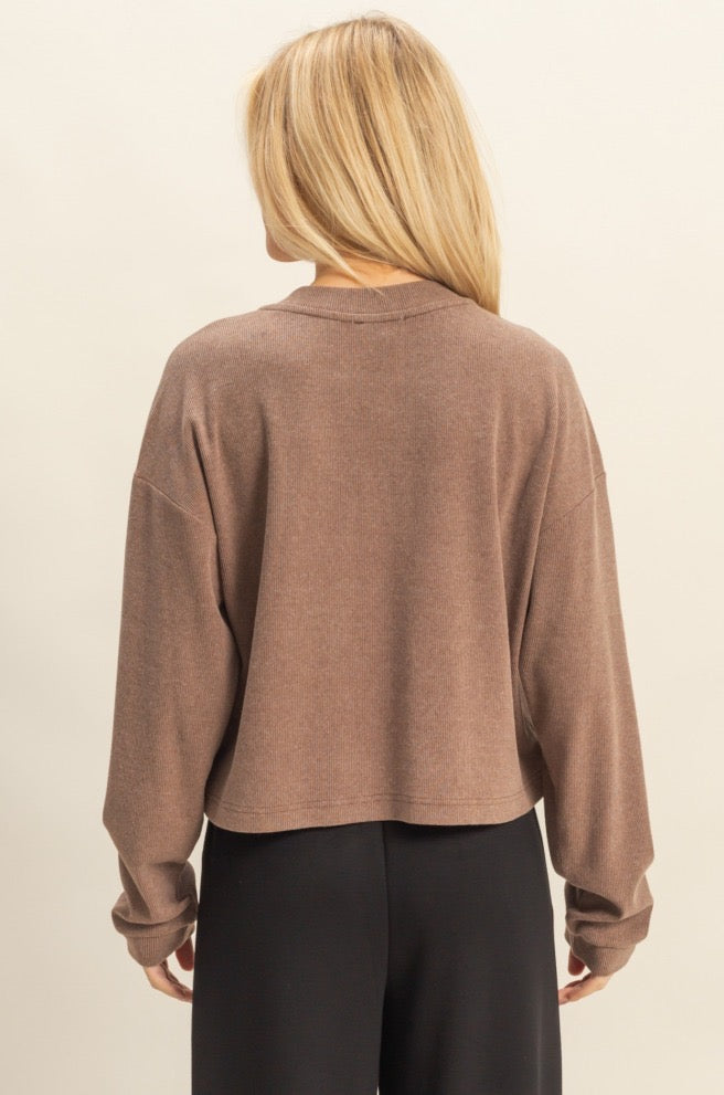 Brown Knit Top
