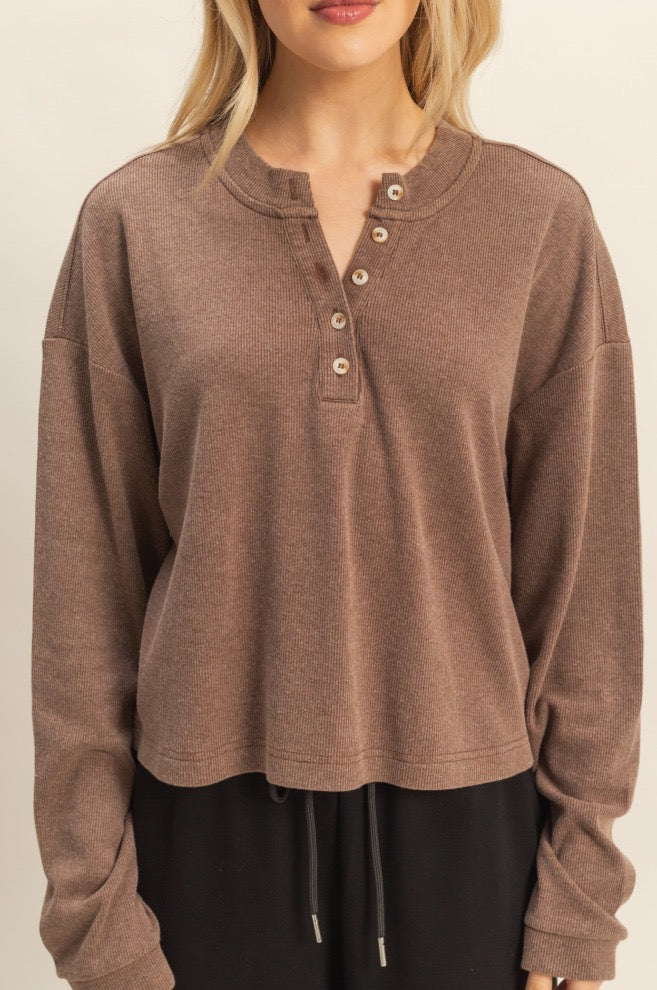 Brown Knit Top