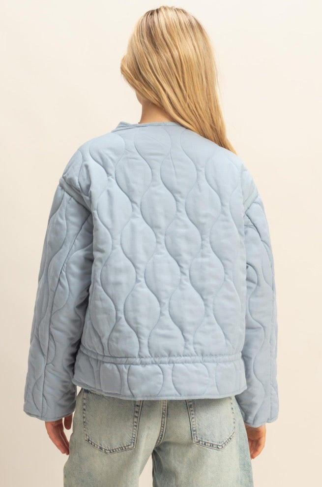 Blue Quilted Jacket