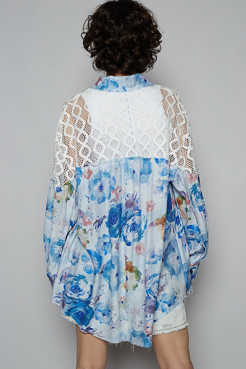 Floral and Lace Shacket