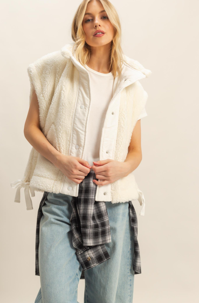 White Sherpa Vest
