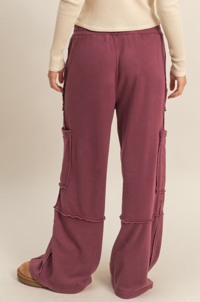Cherry Oversized Cargo Joggers
