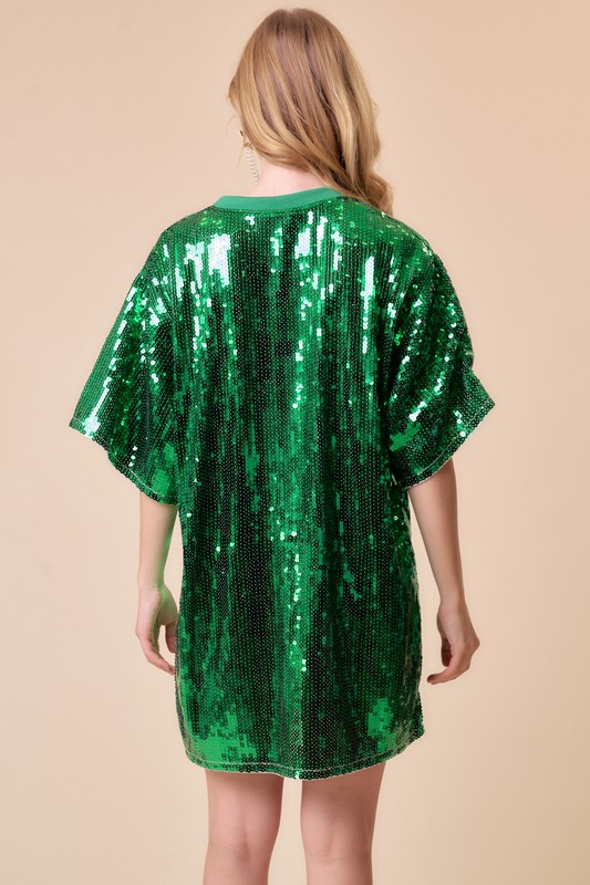 Sequin Green Santa baby Top