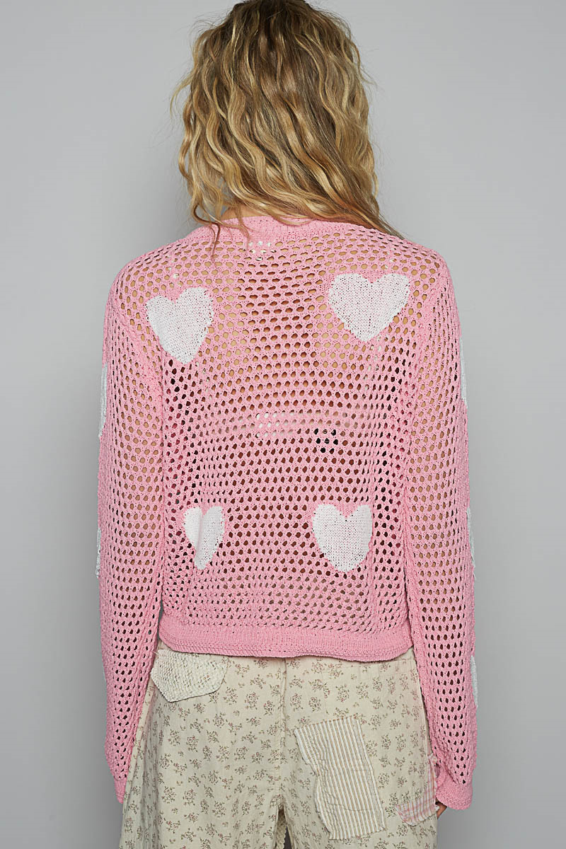 Pink Heart Sweater