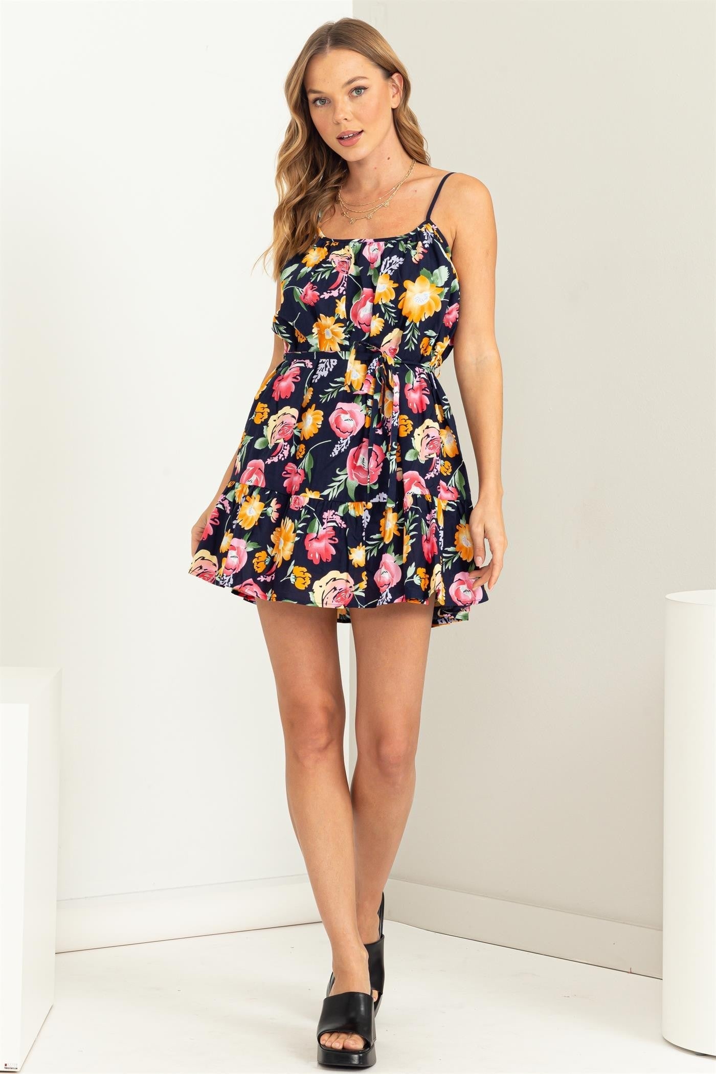 Navy Floral Dress