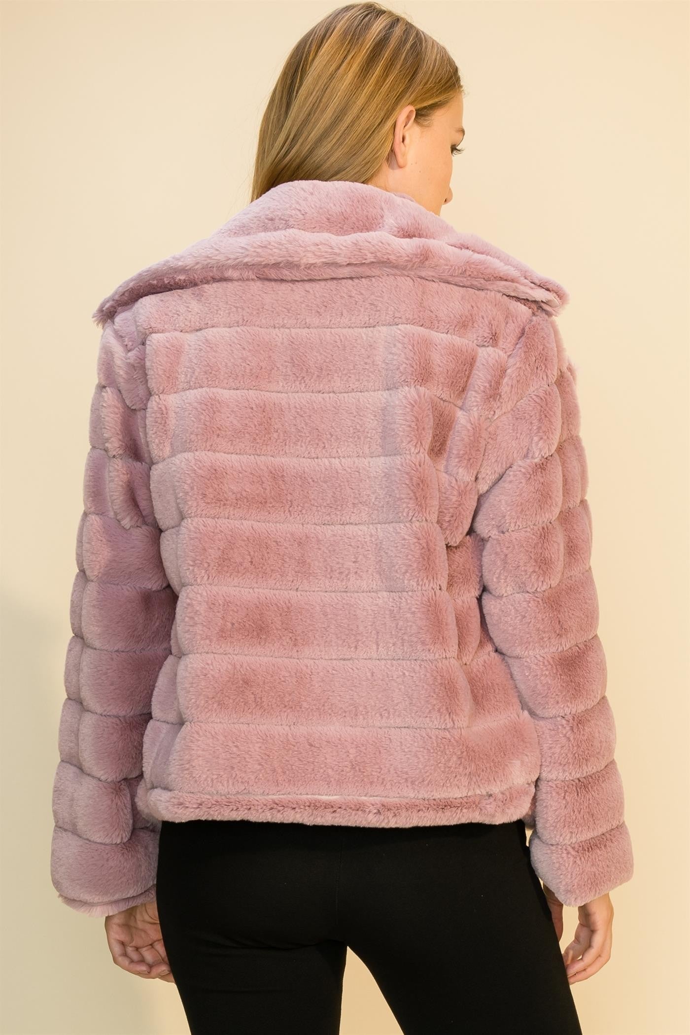 Mauve short Fur Shacket