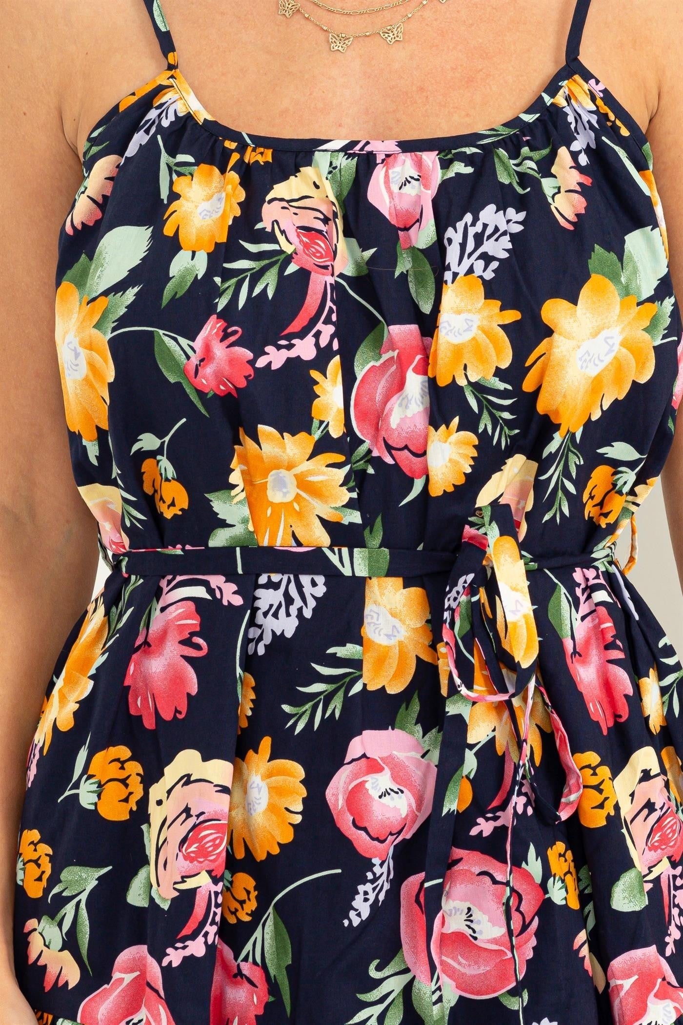Navy Floral Dress