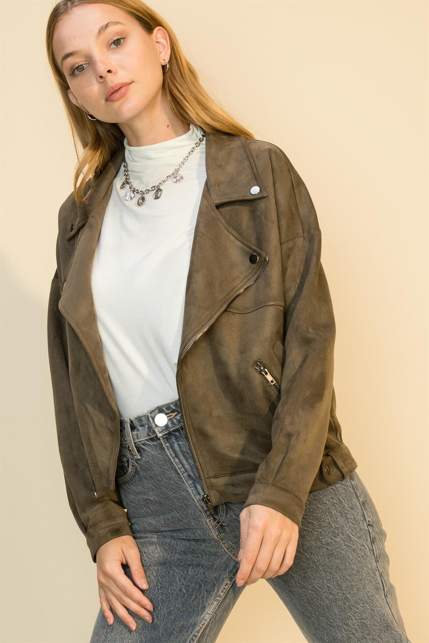 Olive Suede Jacket