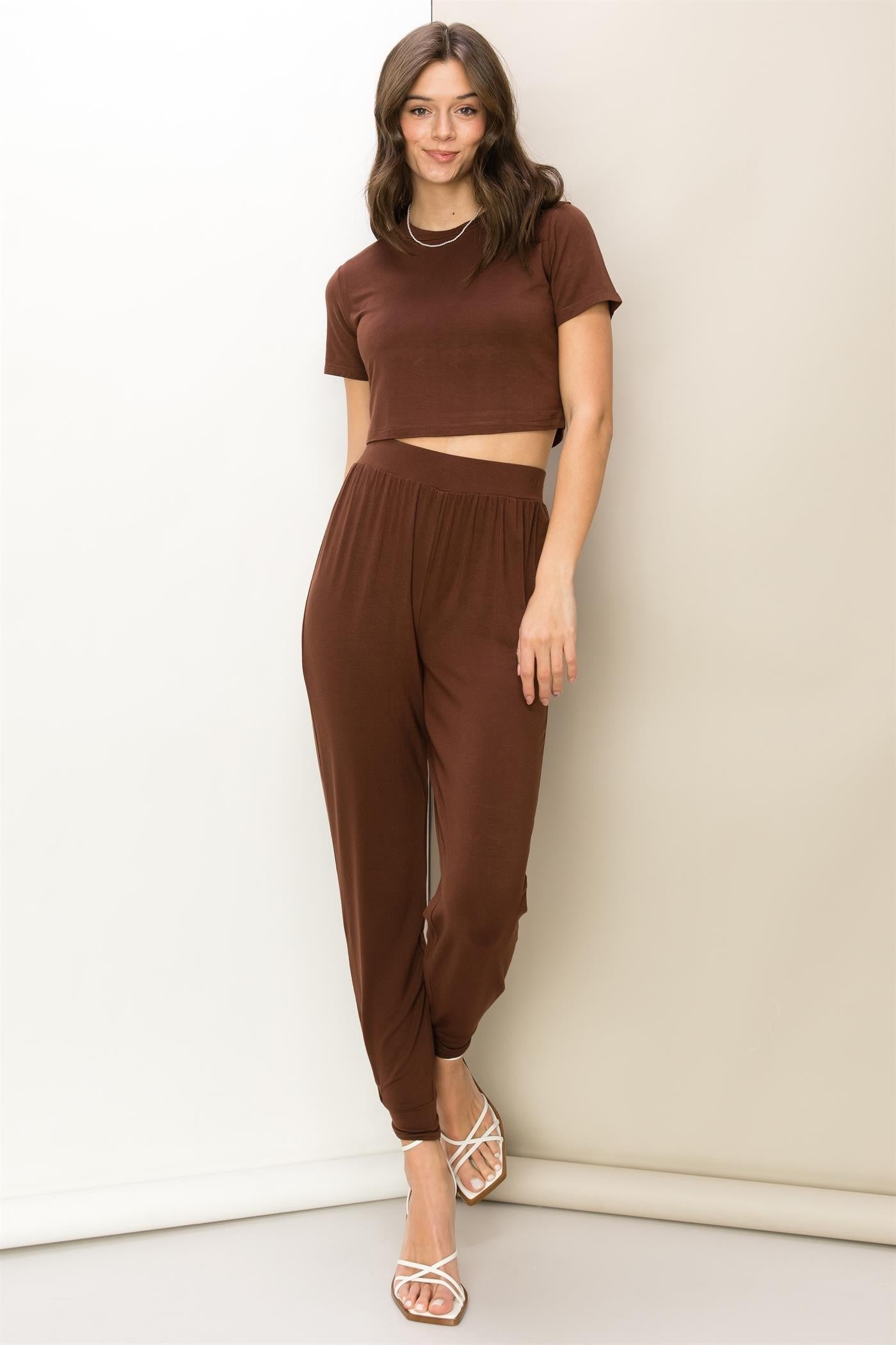 Brown Two Piece Set