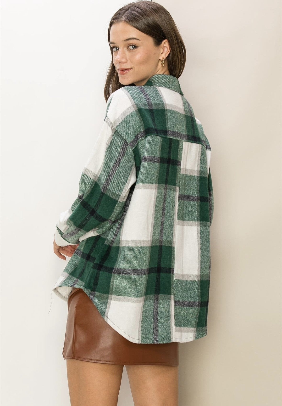 Green Plaid Shacket