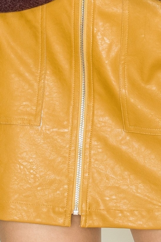 Mustard Vegan Skirt