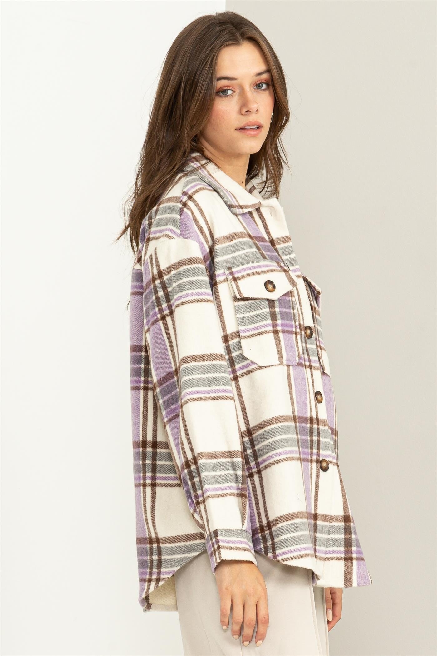 Purple Plaid Shacket