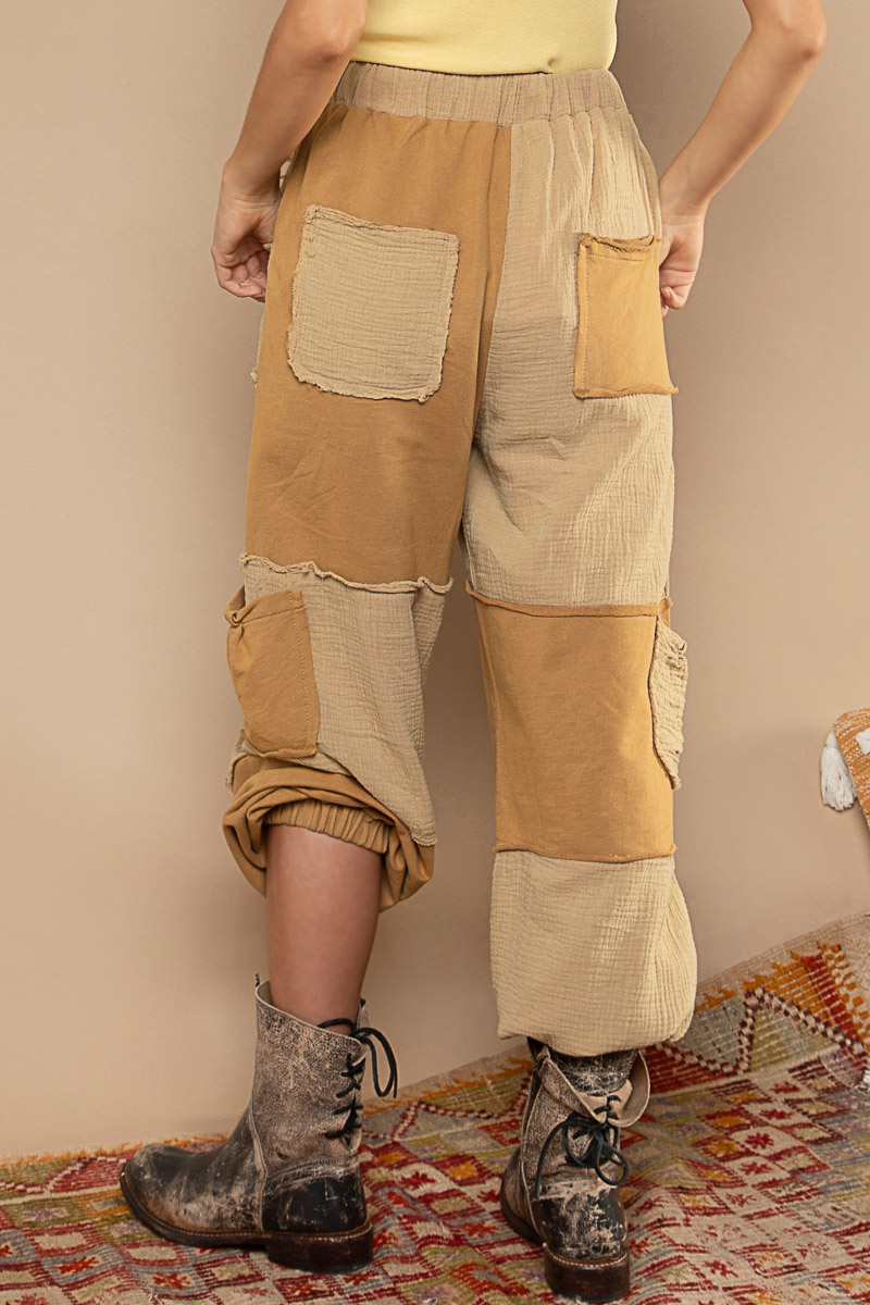 Mustard Patchwork Joggers