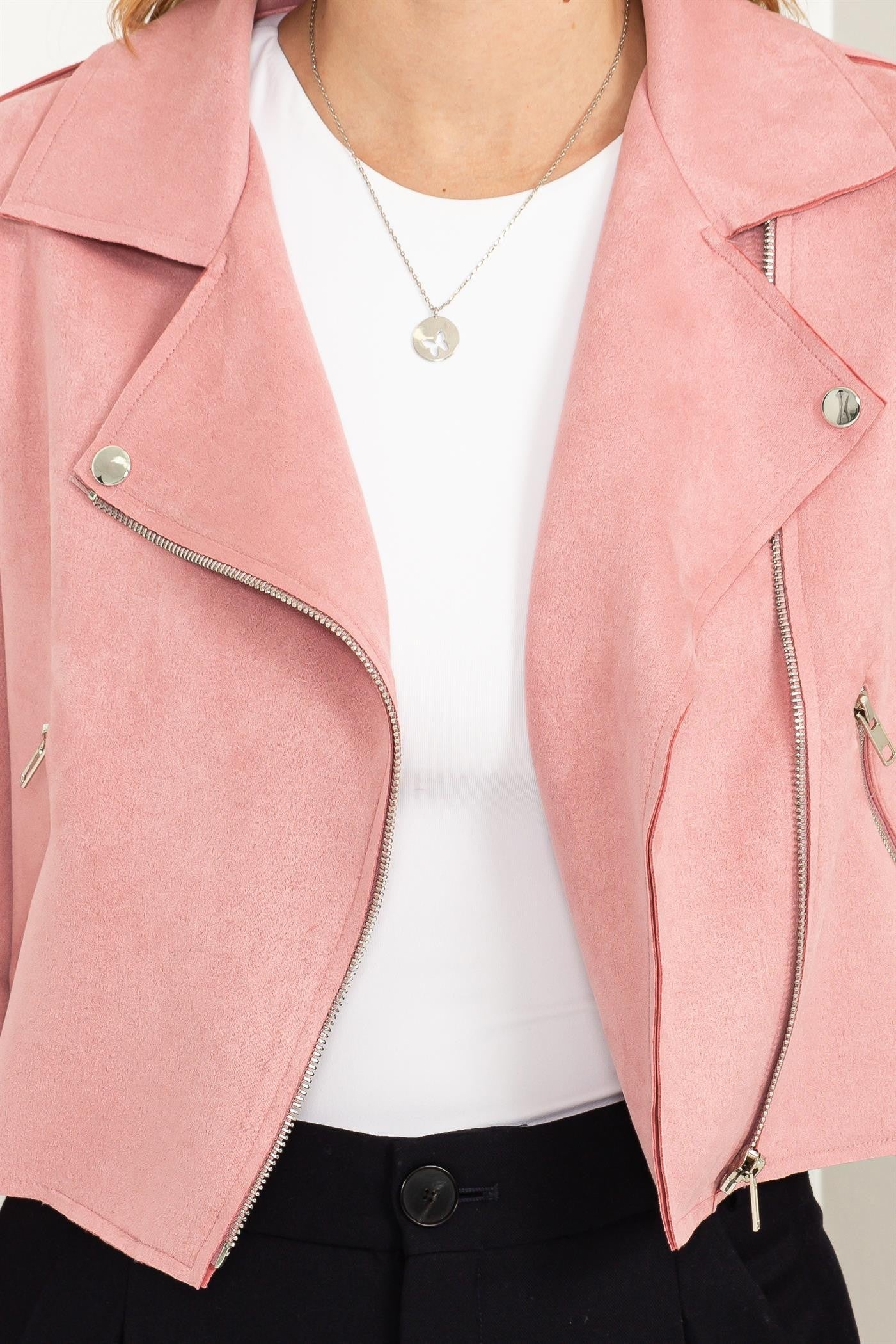 Pink Cropped Jacket