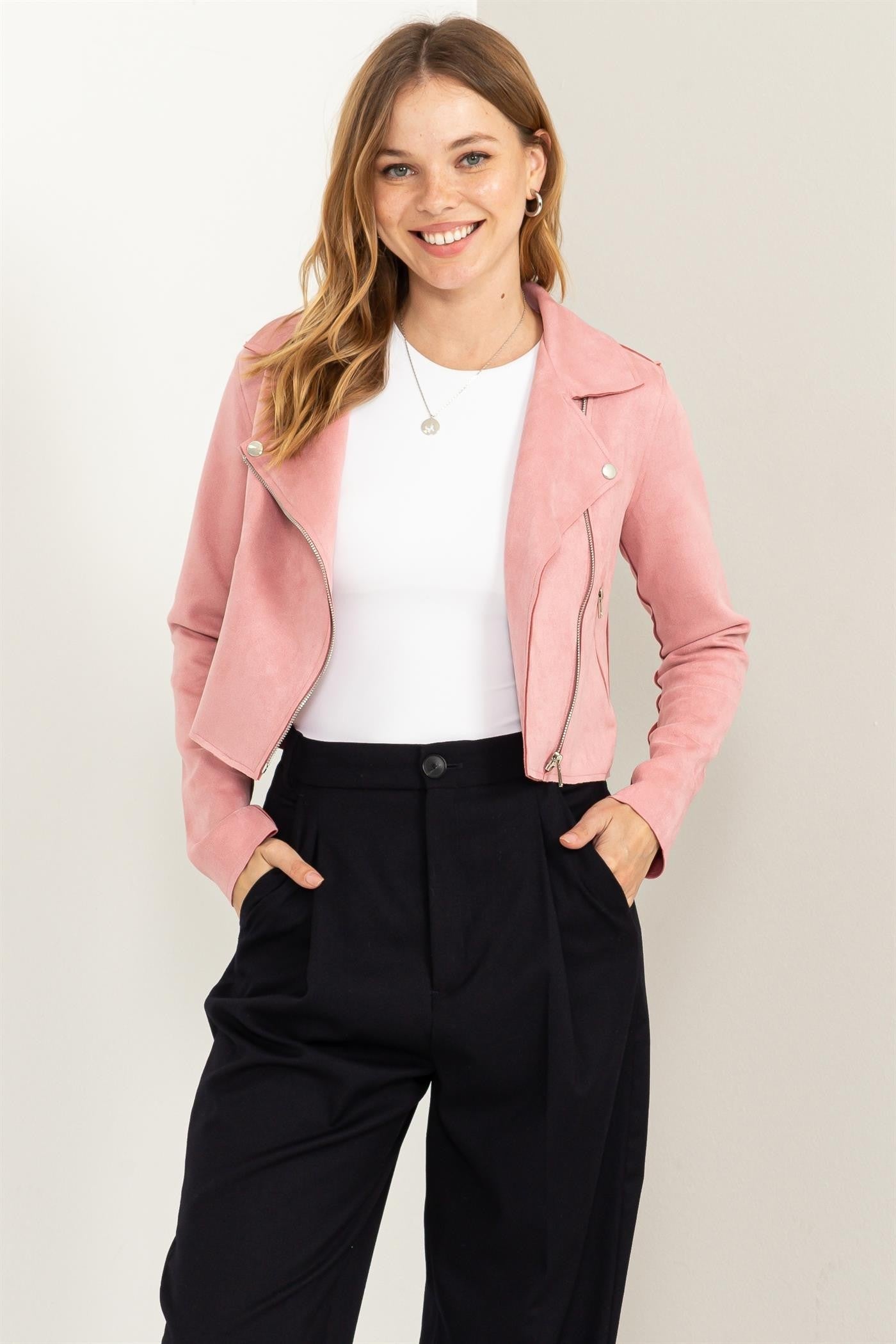 Pink Cropped Jacket