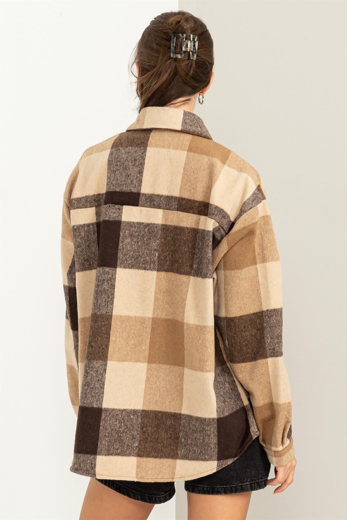 Brown Plaid Shacket