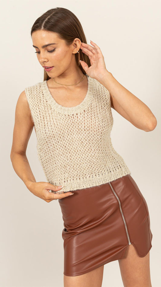 Gold Sleeveless Sweater