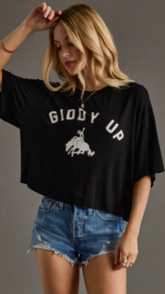 Giddy Up Cropped tee
