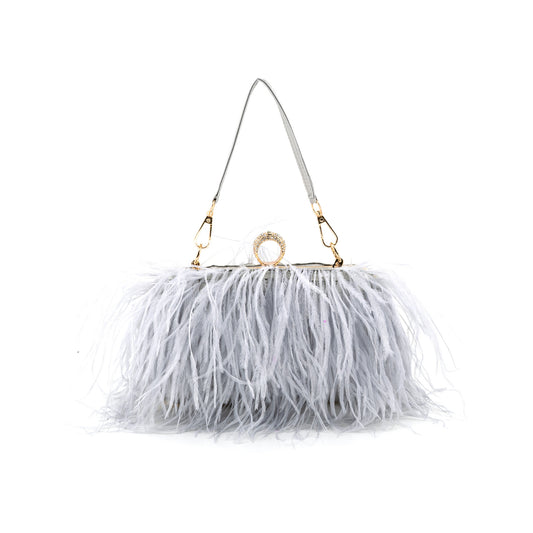 Silver Feather Bag