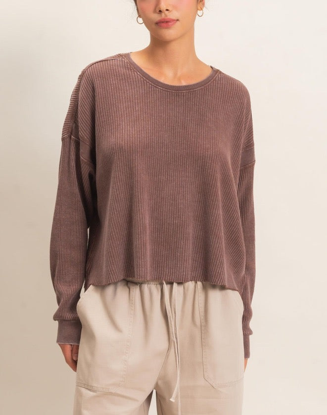 Brown Open Back Top