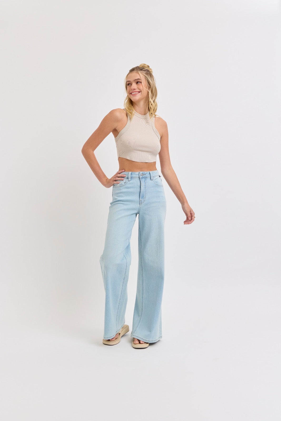 High Rise Wide Leg Denim