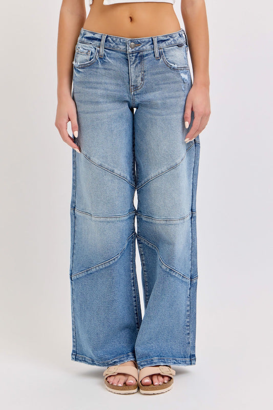 Low Rise Wide Leg Industrial Jeans