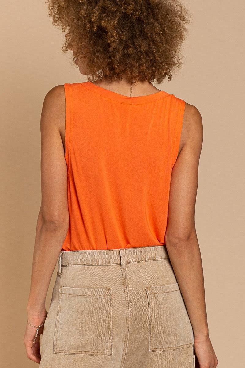 Orange Button Up Tank