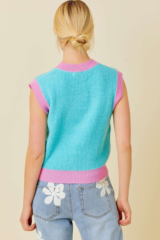 Bon Jour  Sleeveless Sweater