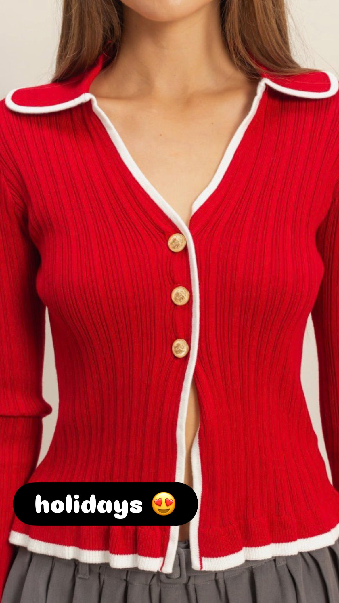 Burgundy Cropped Cardigan