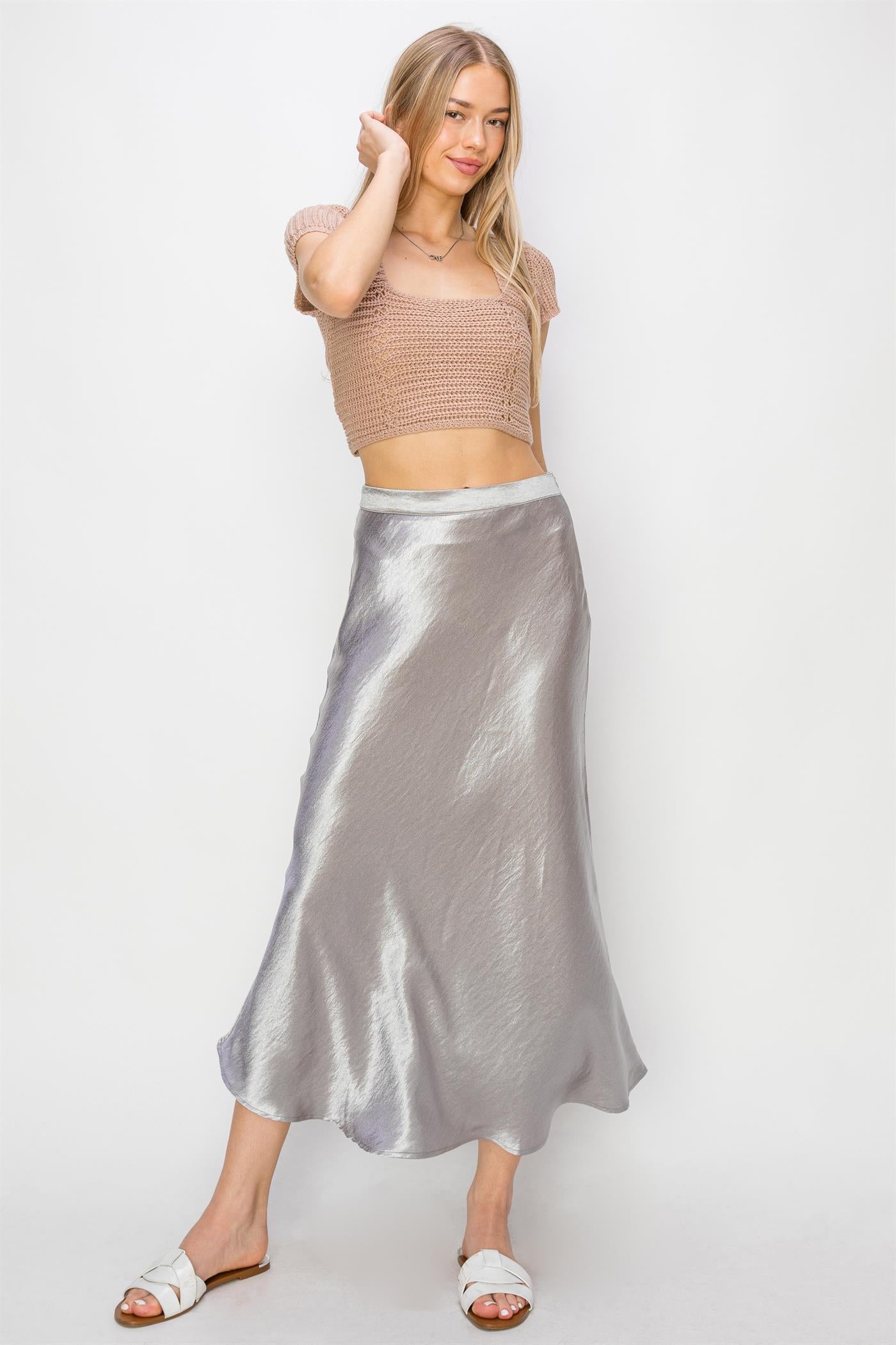 Satin Midi Skirt