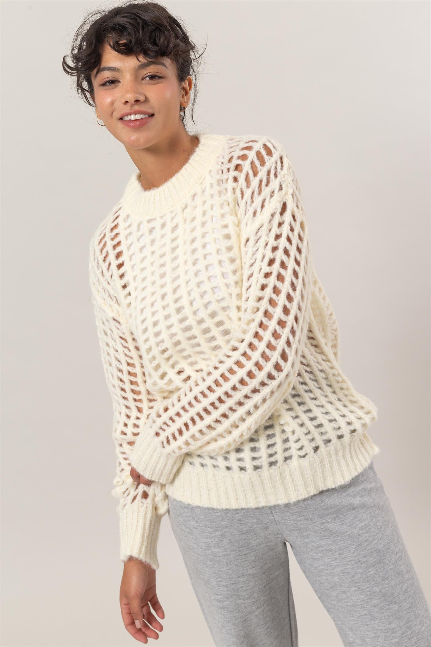 Open Knit Sweater