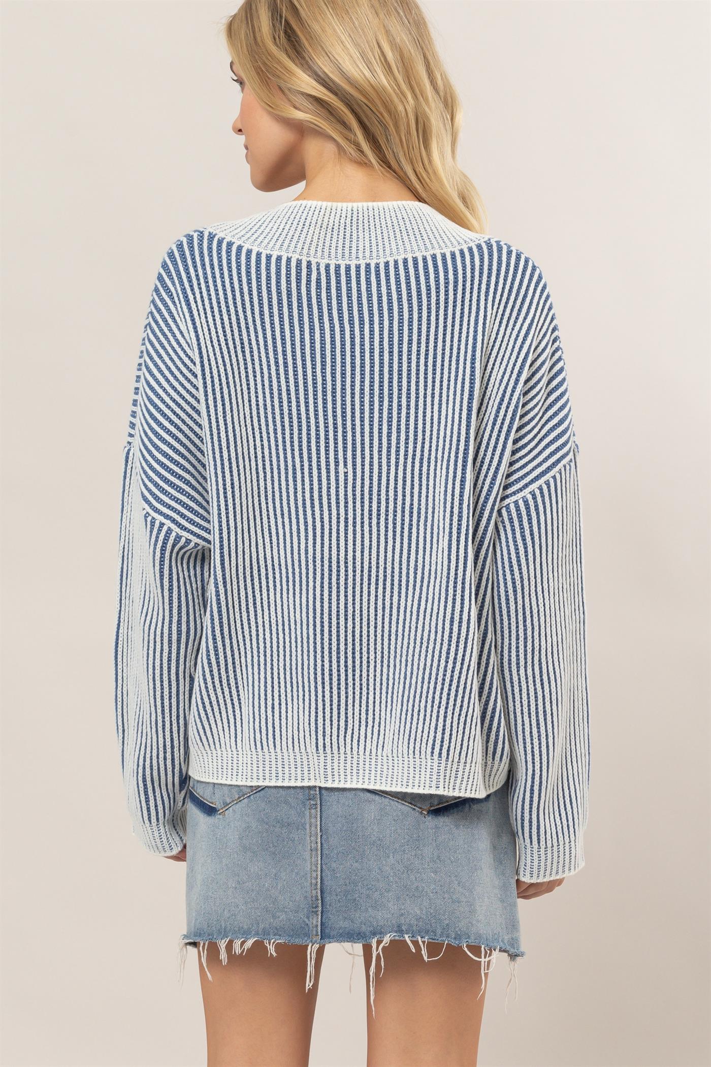 Blue V-Neck Sweater