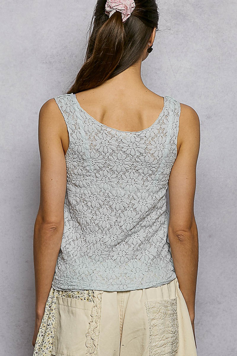Scoop Neck Lace Top